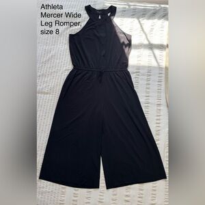 Athleta Black Mercer Wide Leg Romper - size 8